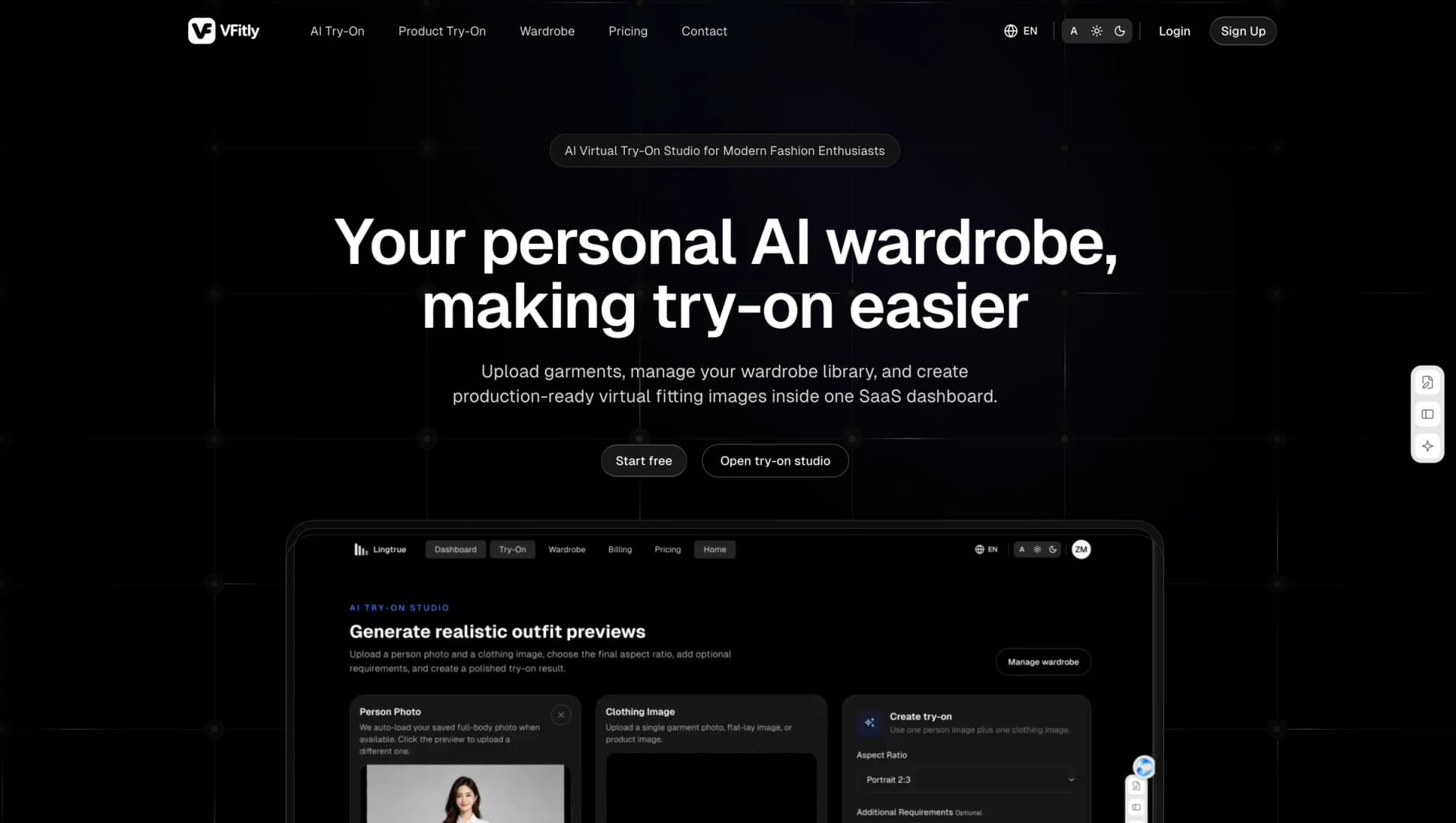 VFitly,AI virtual try-on,generate try-on image and try-on video